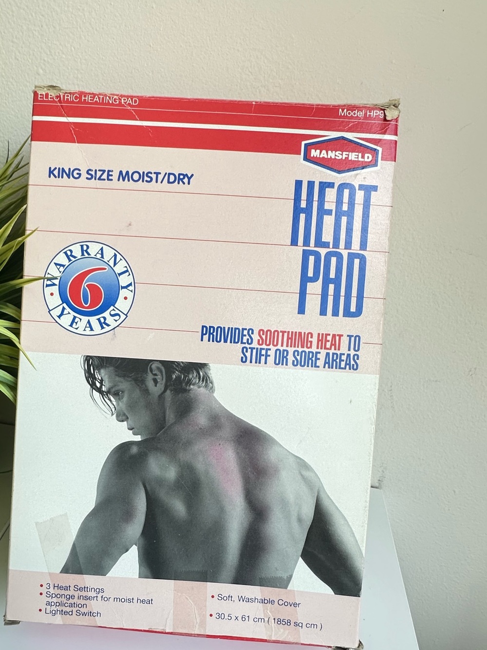 Mansfield Heat Pad - King Size Moist/Dry - White & Red Packaging